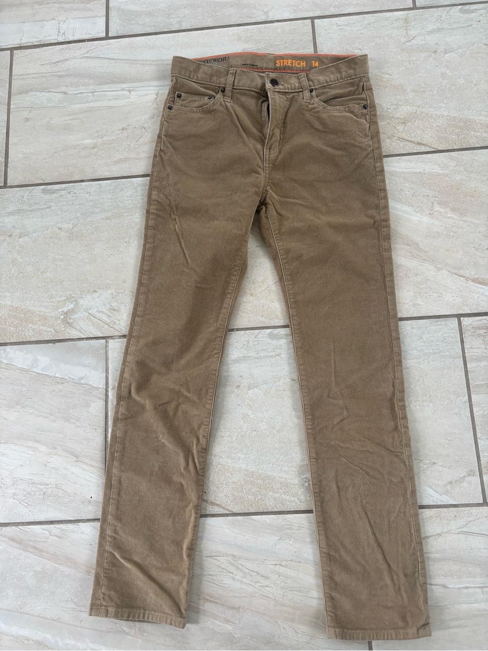 Crewcuts Boys Tan Corduroy Stretch Pants Size 14
